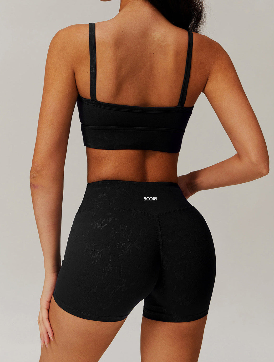 Shadow Noir Print Sports Bra