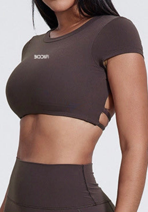 Hot Espresso Open-Back Crop Top