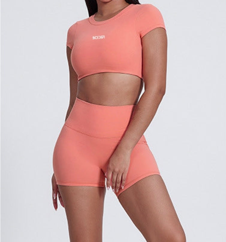 Peach Parfait Open-Back Crop Top