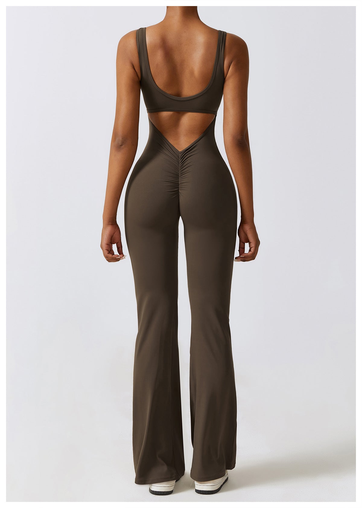 Mocha Luxe Low-Back Jumpsuit