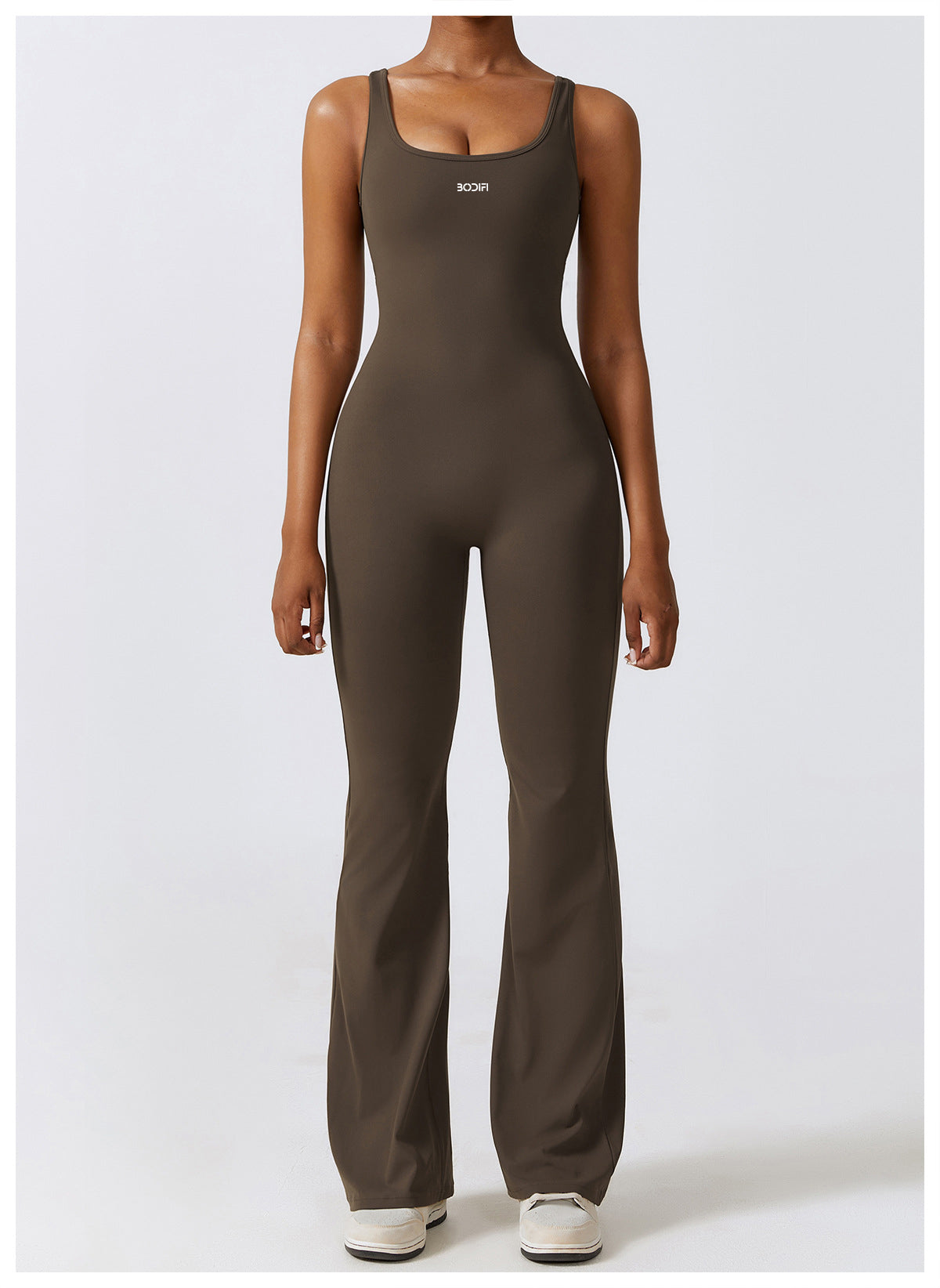 Mocha Luxe Low-Back Jumpsuit