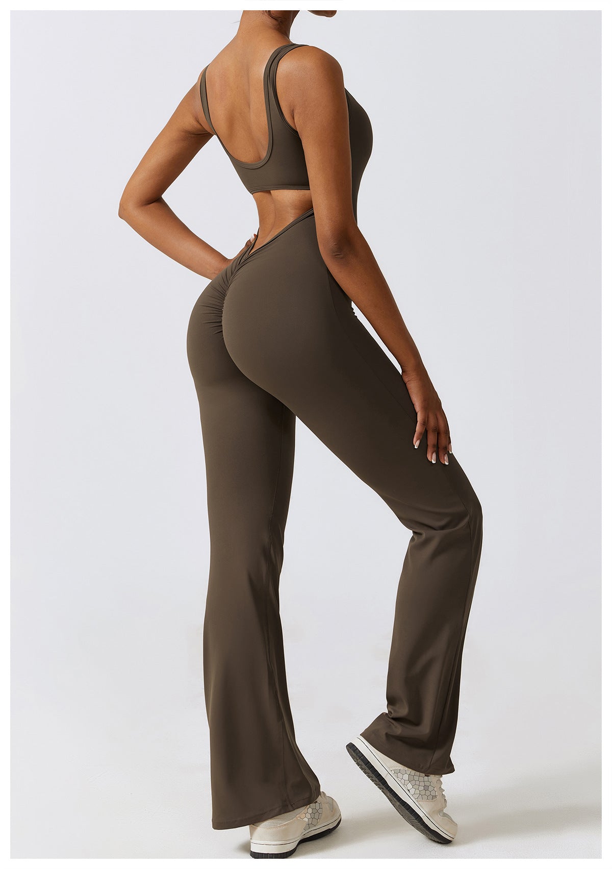 Mocha Luxe Low-Back Jumpsuit
