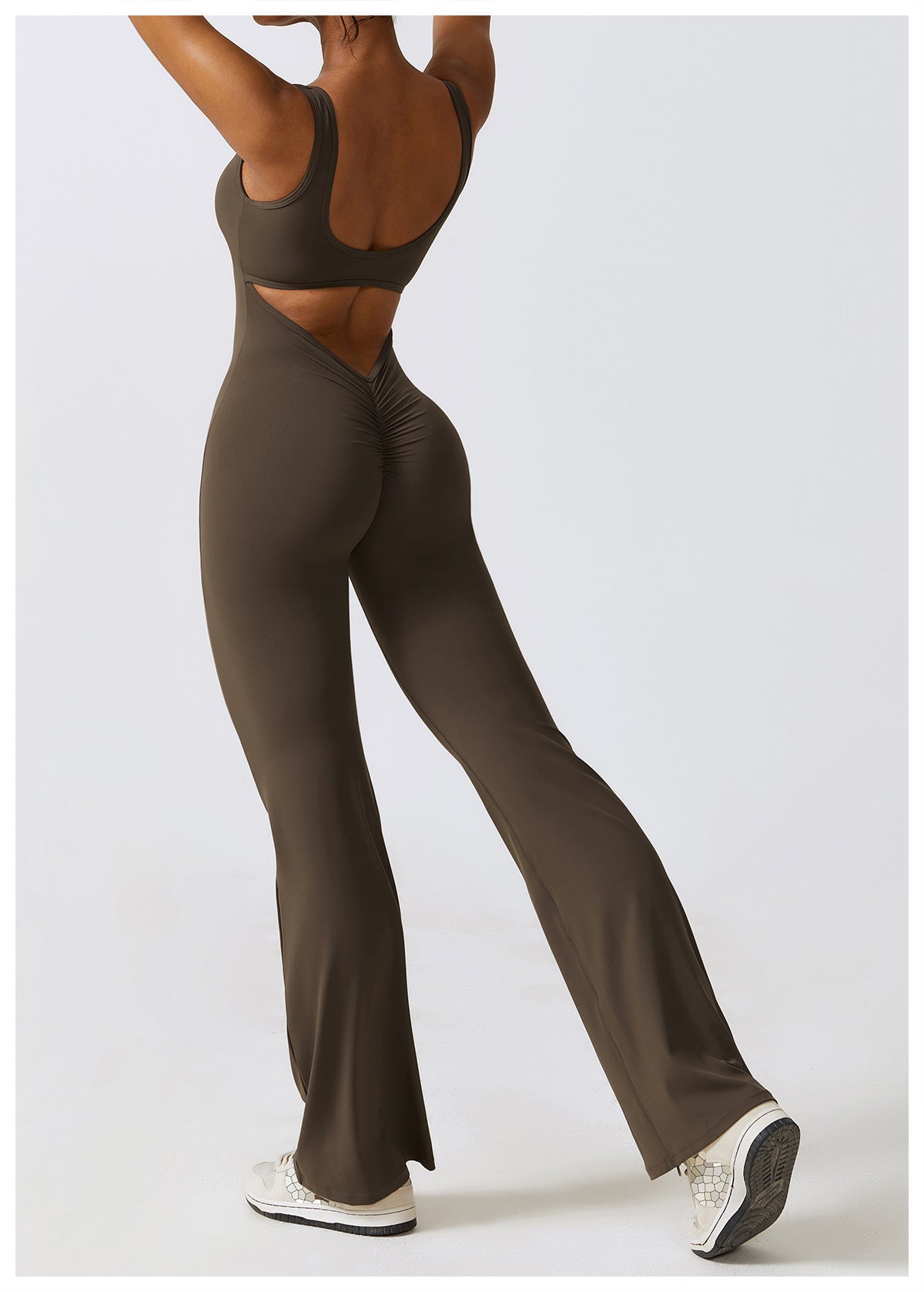 Mocha Luxe Low-Back Jumpsuit