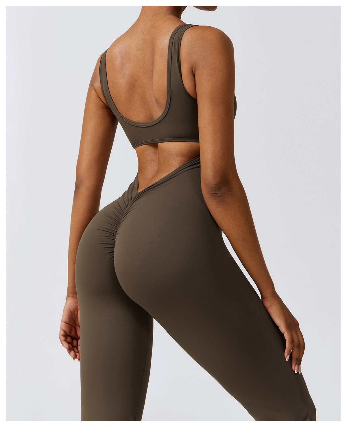 Mocha Luxe Low-Back Jumpsuit