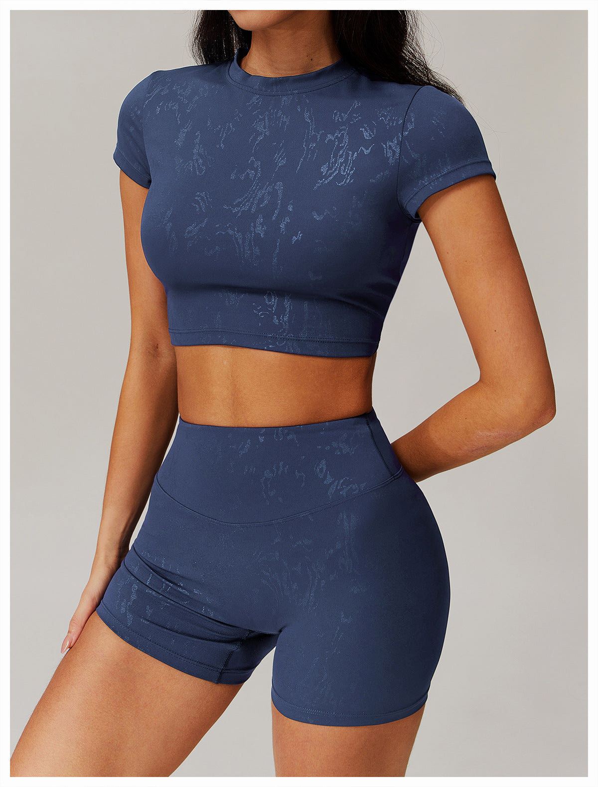 Blue Mirage Print Crop Top