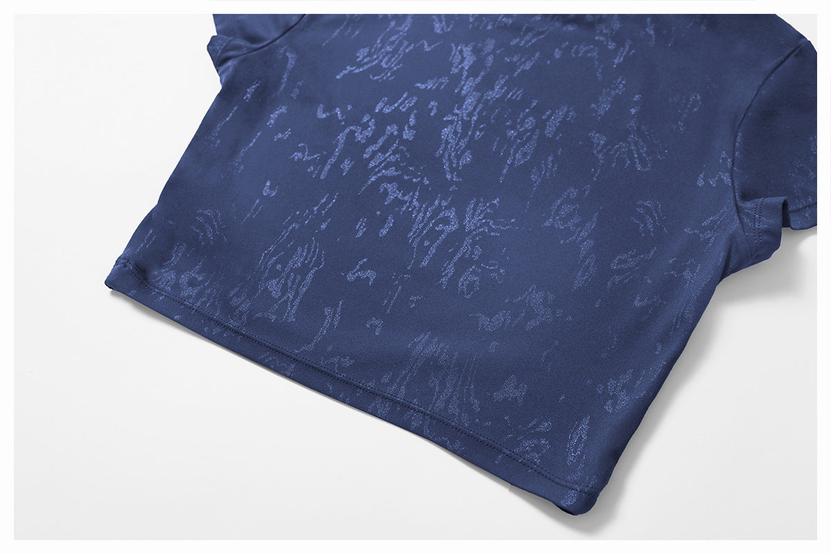 Blue Mirage Print Crop Top